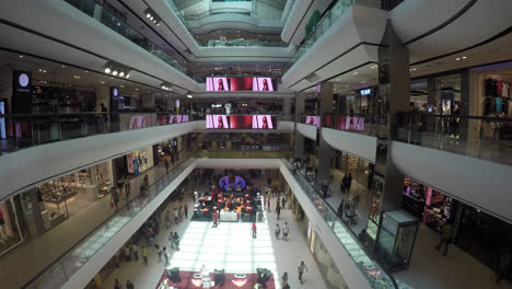 Nonthaburi-Thailand-,-Circa-Shoppers-in-Thailand-mall,-time-lapse-of-local-businesses