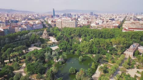 Aerial-pan-showing-neighboring-homes-to-reveal-parliament-building