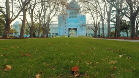 Royal-exhibition-building-under-construction-in-melbourne,-Australia-melbourne-carlton-gardens