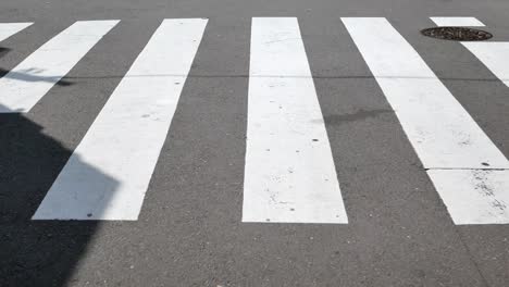 Landscape-view-of-the-lower-view-into-the-road-crossing-while-people-crosing-the-road-in-summer-daytime-in-Shibuya,Tokyo,Japan