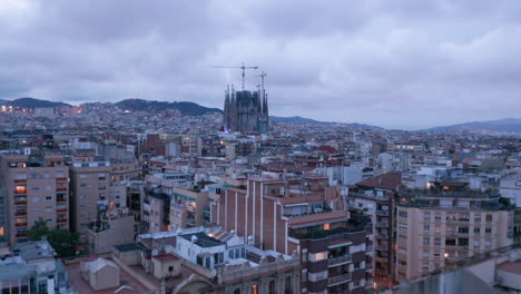 Aerial-shot-of-Sagrada-Familia-church