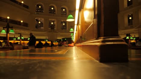 State-Library-Victoria-at-nighttime-people-studying-at-melbourne-library-Melbourne-tourism-attractions,-melbourne-library