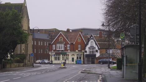 Taunton,-Somerset,-Großbritannien,-Verkehrsbewegung-Auf-Den-Stark-Befahrenen-Straßen-Des-Stadtzentrums-Von-Taunton