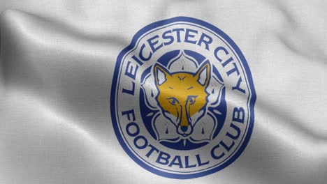 Bucle-Animado-De-4k-De-Una-Bandera-Ondeante-Del-Equipo-De-Leicester-De-Fútbol-De-La-Liga-Premier-En-El-Reino-Unido