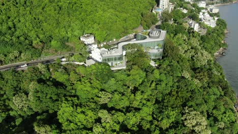 Edificio-Del-Campus-De-La-Universidad-De-Chicago-En-Hong-Kong,-Vista-Aérea