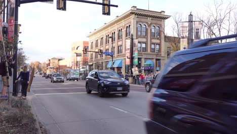 People-celebrating-Joe-Biden's-election-victory-in-the-streets-of-Boulder,-Colorado