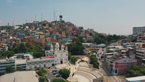 A-drone-shot-in-the-city-of-Guayaquil,-Ecuador