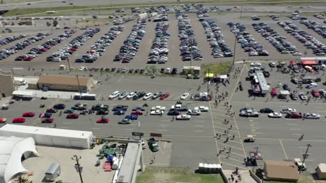 Aerial-Tracking-View-of-speedway