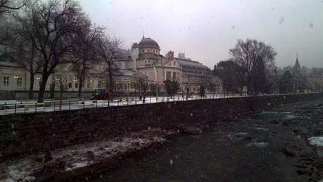 January-28-2021,-Meran-South-Tyrol,-Italy:-another-day-of-heavy-snowfalls-in-the-town-center