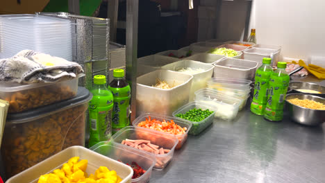 Chinese-Kitchen-Prepping-Area-At-A-Chinese-Restaurant