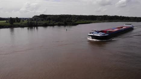 Forward-Bow-Of-Alexandra-Cargo-Ship-Moving-Through-Oude-Maas