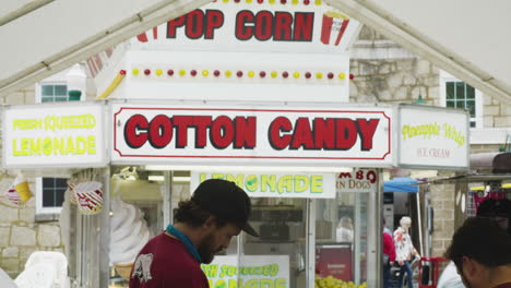 Lemonade,-popcorn,-cotton-candy-stand-at-Dogwood-Festival,-Siloam-Springs,-AR