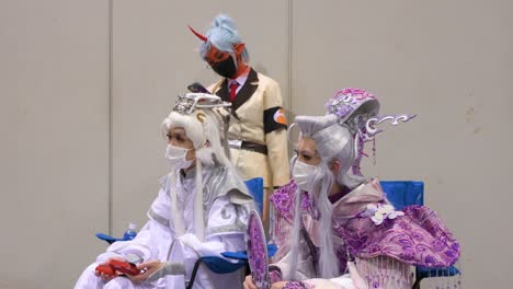 Visitors-and-participants-dressed-up-as-cosplayers-are-seen-during-the-Anicom-and-Games-ACGHK-exhibition-event-in-Hong-Kong