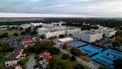 Luftabzug-Vom-Citadel-Military-College-In-Charleston,-South-Carolina