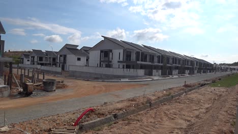 Double-story-terrace-house-under-construction-in-Malaysia