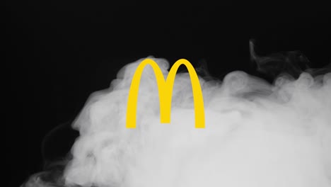 Editorial-Ilustrativa-Del-ícono-De-Mcdonald&#39;s-Que-Aparece-Cuando-El-Humo-Sobrevuela