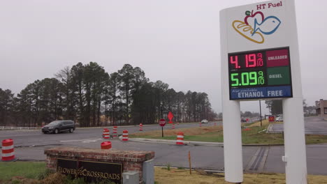 High-gas-prices-at-a-gas-station-with-highway-in-background