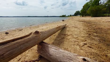 Deserted-beachfront-at-the-at-Ebenezer-Church-Day-Use-Area-of-Jordan-Lake-State-Recreation-Area