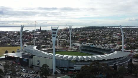 AERIAL-Of-Kardinia-Park-AFL-Football-Stadium,-Geelong-Australia