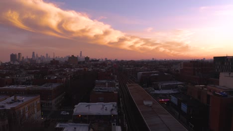 Aerial-footage-of-Wrigley-Field-in-Summer