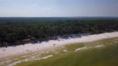 Toma-Aérea-De-La-Playa-Del-Mar-Báltico