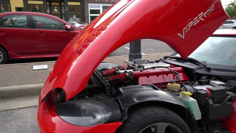 2002-Dodge-Viper-Red-hood-up-at-car-show