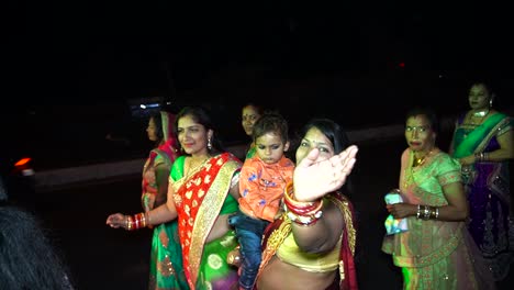 People-dancing-wildly-on-the-street-in-the-Indian-wedding-Baraat