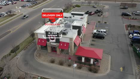 Door-Dash-Delivery-Only-Motion-Graphic-displayed-on-top-of-aerial-footage-of-panda-express