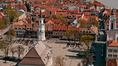 Vista-Aérea-De-Kaunas,-La-Segunda-Ciudad-Más-Grande-De-Lituania