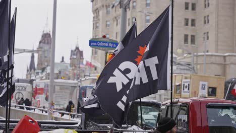 Camionero-Protesta-Libertad-Convoy-Ottawa-Ontario-Canadá-2022-Coronel-Por-Unidad-Anti-máscara-Mandatos-Anti-vacunas-Covid-19