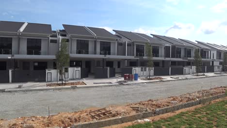 Double-story-terrace-house-under-construction-in-Malaysia