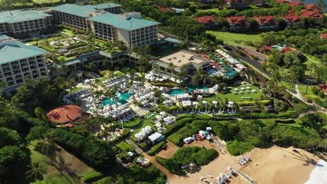 Rotating-aerial-view-of-the-Four-Seasons-in-Wailea-Maui-Hawaii