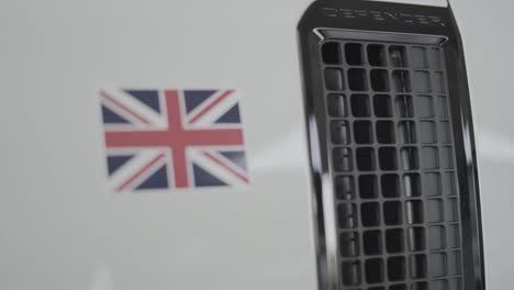 Land-rover-Defender-new-generation-side-air-outlet,-British-off-road-car,-British-flag