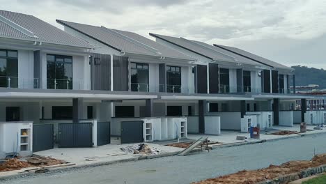 New-double-story-terrace-house-under-construction-in-Malaysia