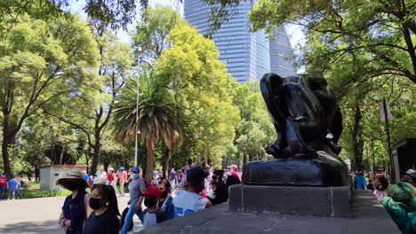 Toma-Fija-Dentro-Del-Bosque-De-Chapultepec-En-La-Ciudad-De-Mexico