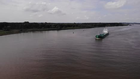 View-Of-Port-And-Forward-Bow-Of-Arklow-Beacon-Moving-Along-Oude-Maas