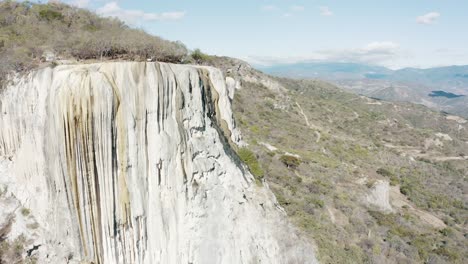 Aerial-Of-Hierve-El-Agua,-Oaxaca,-Mexico