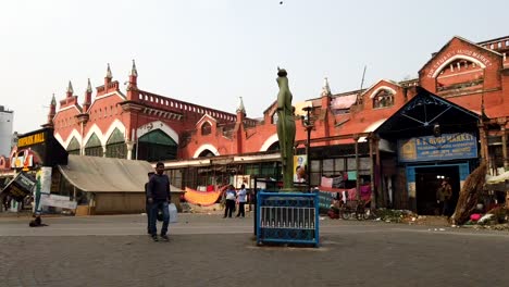 Timelapse-Del-Mercado-De-Kolkata:-Mercado-De-Sir-Stuart-Hogg-En-El-área-De-Esplanade-En-Kolkata,-India