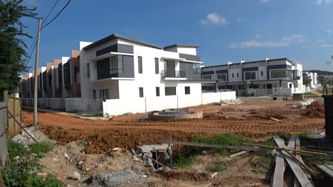 Double-story-terrace-house-under-construction-in-Malaysia