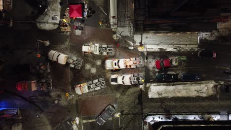 Blockierte-Straße-Aufgrund-Von-Freiheitskonvoi-Truckern,-Die-Gegen-Das-Covid-19-Impfmandat-Und-Die-Beschränkungen-Der-Regierung-Protestieren