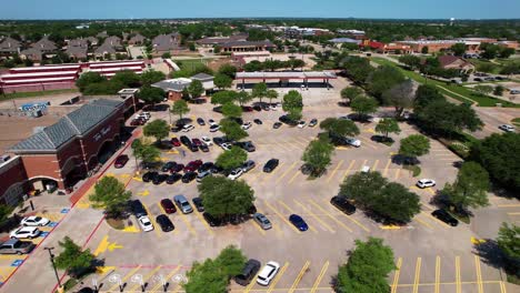 Aerial-footage-of-Tom-Thumb-grocery-store-located-at-2301-Justin-Rd,-Flower-Mound,-TX-75028