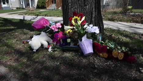 A-memorial-dedicated-to-Patrick-Lyoya,-a-26-year-old-man-from-the-Democratic-Republic-of-the-Congo,-where-he-was-shot-and-killed-by-a-Grand-Rapids,-Michigan-police-officer-on-April-4,-2022