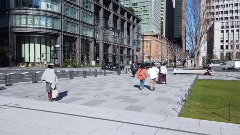 Tokio,-Japan:-Blick-Auf-Die-Menschen-Beim-Spaziergang-Auf-Der-Straße-Im-Stadtzentrum-Von-Tokio,-Japan,-Im-Winter-Tagsüber