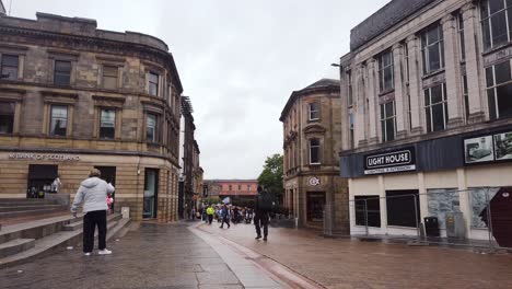 A-time-lapse-of-a-transgender-march-in-Paisley,-Scotland