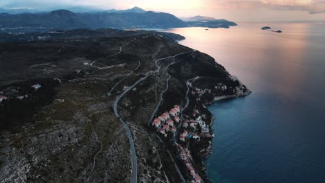 Drone-above-the-beautiful-city-of-Dubrovnik-in-Croatia