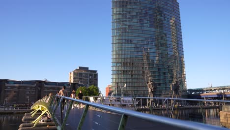 Canary-Wharf-London-United-Kingdom-July-2022-Marriott-hotel-standing-against-the-skyline