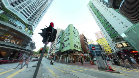 Timelapse-of-skyscrapers-in-Tong-Lau,-Wan-Chai-Queen's-Road-East,-Hong-Kong