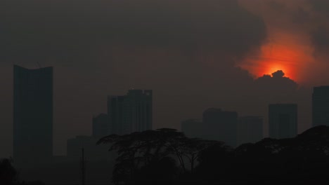 Ciudad-De-Johor-Bahru,-Timelapse-Del-Amanecer-De-Malasia