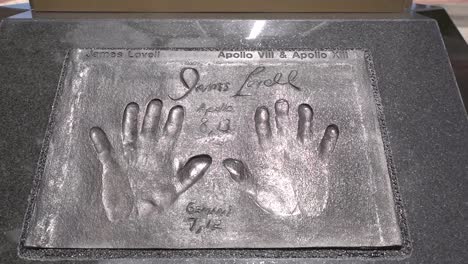 NASA-astronaut-James-Lovell-Handprint-and-signature-at-Space-View-Park