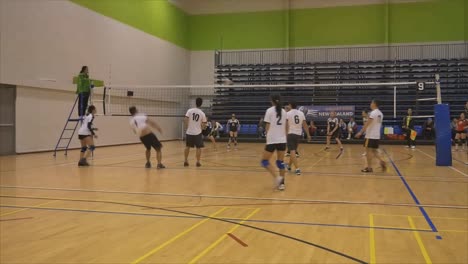 Shot-of-female-volleyball-players-above-years-old-gathering-in-the-world-master-game-at-Waitakere-Trust-Stadium